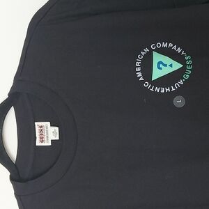 NWT Guess Tshirt with Front Embroidery and Large Logo on Back Size Large